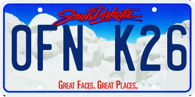 SD license plate 0FNK26