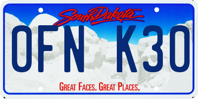 SD license plate 0FNK30
