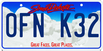 SD license plate 0FNK32