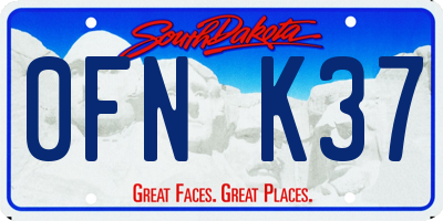 SD license plate 0FNK37