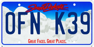 SD license plate 0FNK39