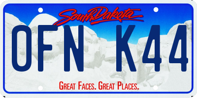 SD license plate 0FNK44