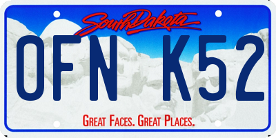 SD license plate 0FNK52