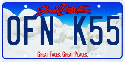 SD license plate 0FNK55
