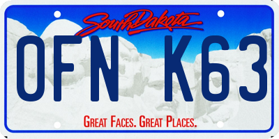 SD license plate 0FNK63