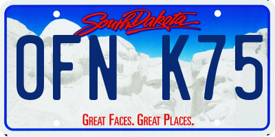 SD license plate 0FNK75