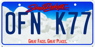 SD license plate 0FNK77