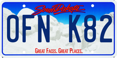 SD license plate 0FNK82