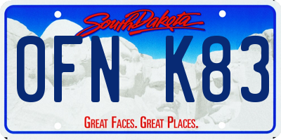 SD license plate 0FNK83