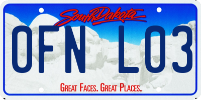 SD license plate 0FNL03