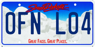 SD license plate 0FNL04