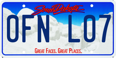 SD license plate 0FNL07