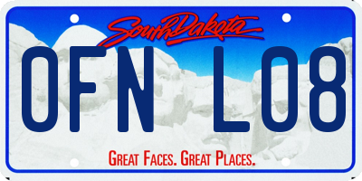 SD license plate 0FNL08