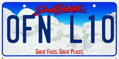 SD license plate 0FNL10