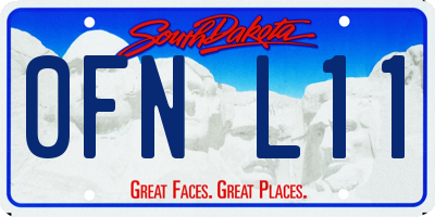 SD license plate 0FNL11