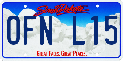 SD license plate 0FNL15