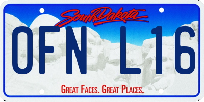 SD license plate 0FNL16