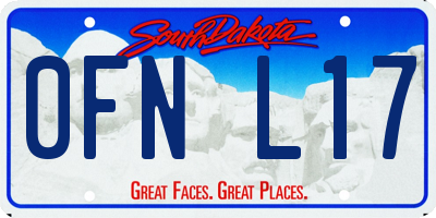 SD license plate 0FNL17