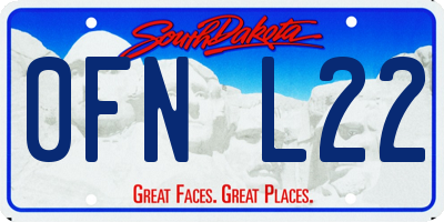 SD license plate 0FNL22