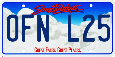 SD license plate 0FNL25