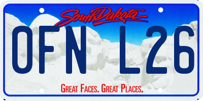 SD license plate 0FNL26