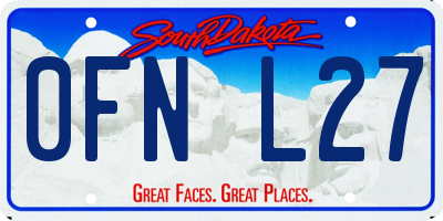 SD license plate 0FNL27