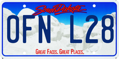 SD license plate 0FNL28