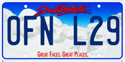SD license plate 0FNL29