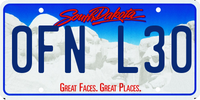 SD license plate 0FNL30