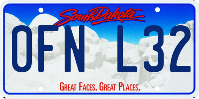 SD license plate 0FNL32