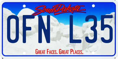 SD license plate 0FNL35