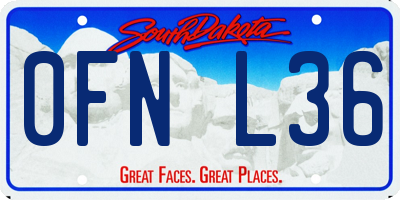 SD license plate 0FNL36