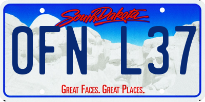 SD license plate 0FNL37