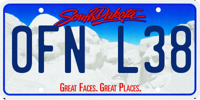 SD license plate 0FNL38