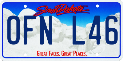SD license plate 0FNL46