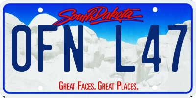 SD license plate 0FNL47