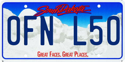 SD license plate 0FNL50