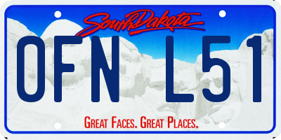 SD license plate 0FNL51