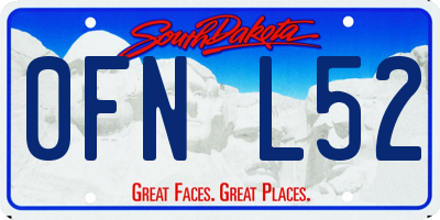 SD license plate 0FNL52