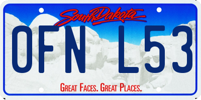 SD license plate 0FNL53