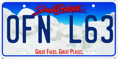 SD license plate 0FNL63