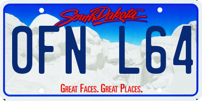 SD license plate 0FNL64