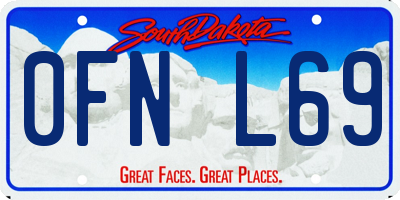 SD license plate 0FNL69