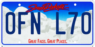 SD license plate 0FNL70