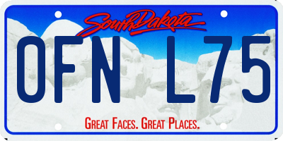 SD license plate 0FNL75