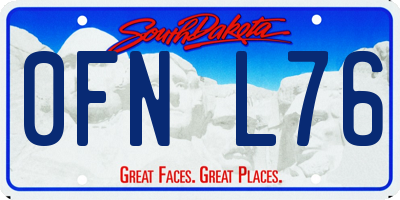 SD license plate 0FNL76