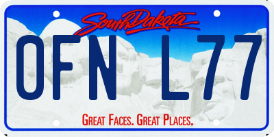 SD license plate 0FNL77