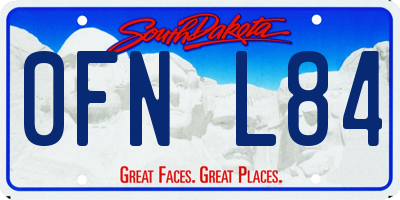 SD license plate 0FNL84