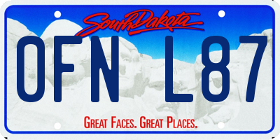 SD license plate 0FNL87