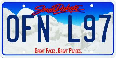 SD license plate 0FNL97